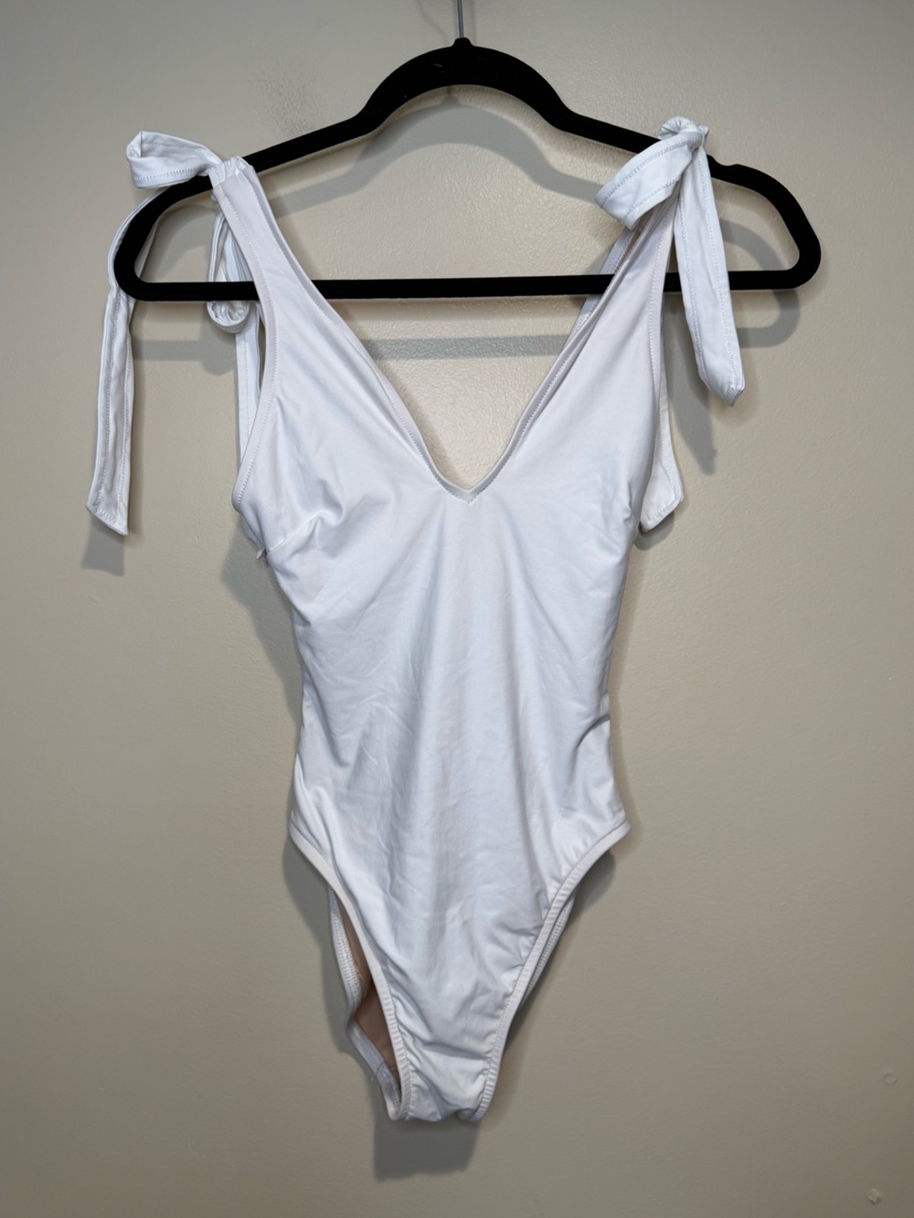 J.Crew Tie-shoulder one-piece swimsuit in white size 0